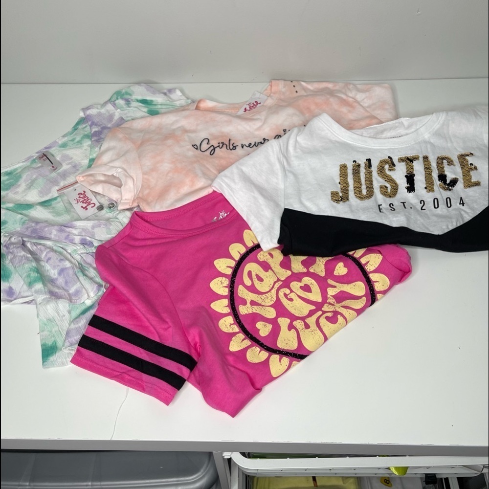 Justice lot of 4 tops size 8